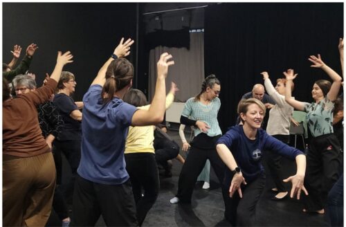 Dance and Parkinson's training group in a studio