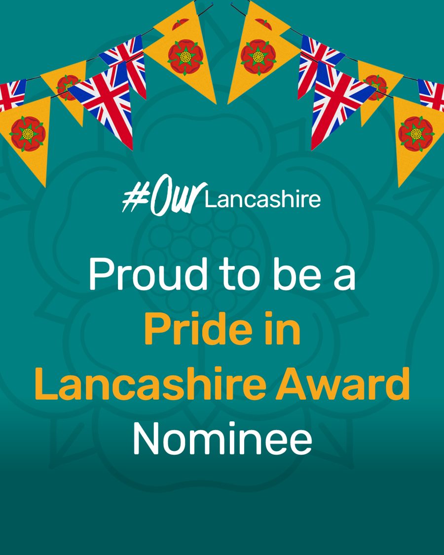 Pride in Lancashire Award 2026 nominee Proud to be a Pride in Lancashire Award nominee